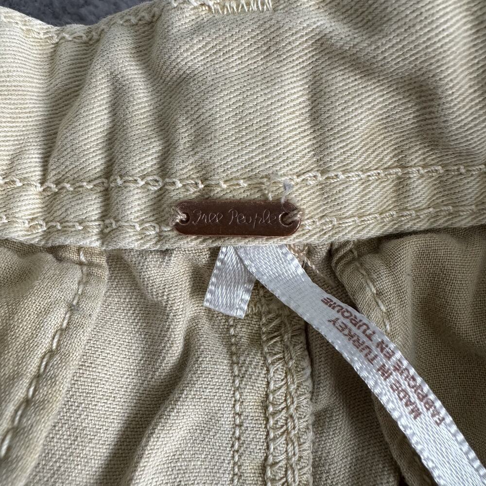 Free People Women's Pleated Tapered Pants Beige Boho Chino Khaki Size 2 - Picture 4 of 11